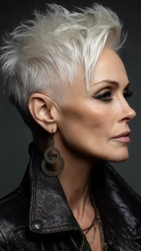 Edgy Undercut Pixie - Pixie Cut Hairstyles For Older Women