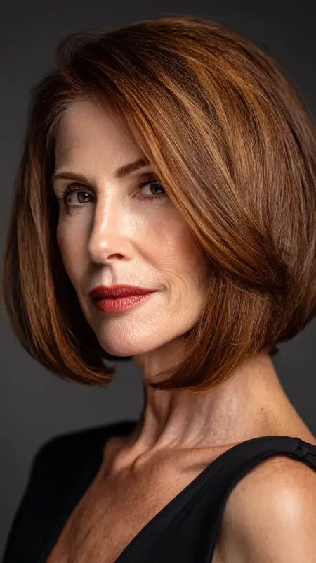 Elegant Blunt Cut - Medium length haircuts for women over 50