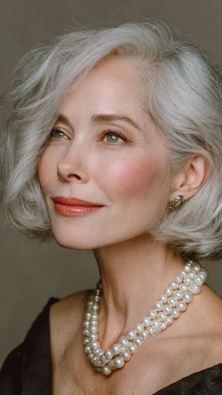 Elegant Chin-Length Bob - Hairstyles for 80 year old women