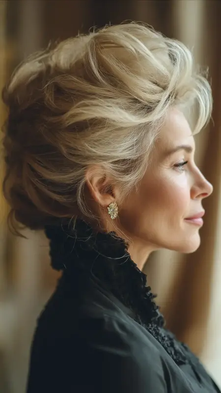 Elegant French Twist with Soft Volume - Hairstyles for women over 70 with fine hair