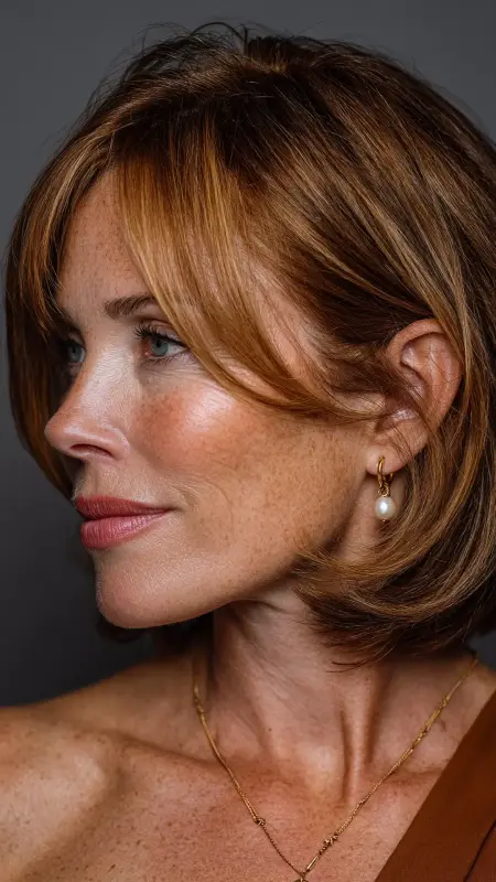 Elegant Inverted Bob - Shoulder Length Haircuts For Older Women