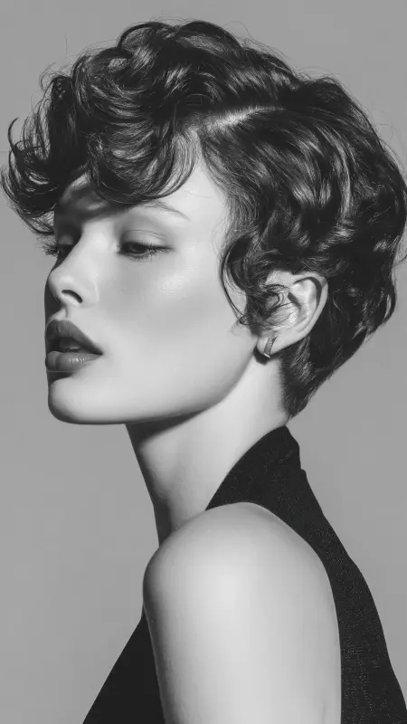 Elegant Permed Pixie with Micro Bangs - Permed pixie hairstyles
