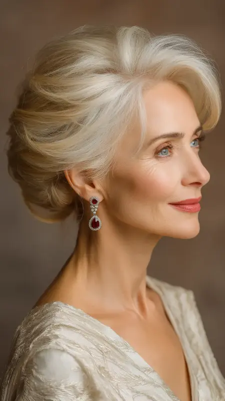Elegant Updo with Soft Volume - Haircuts For Women Over 50 With Fine Hair