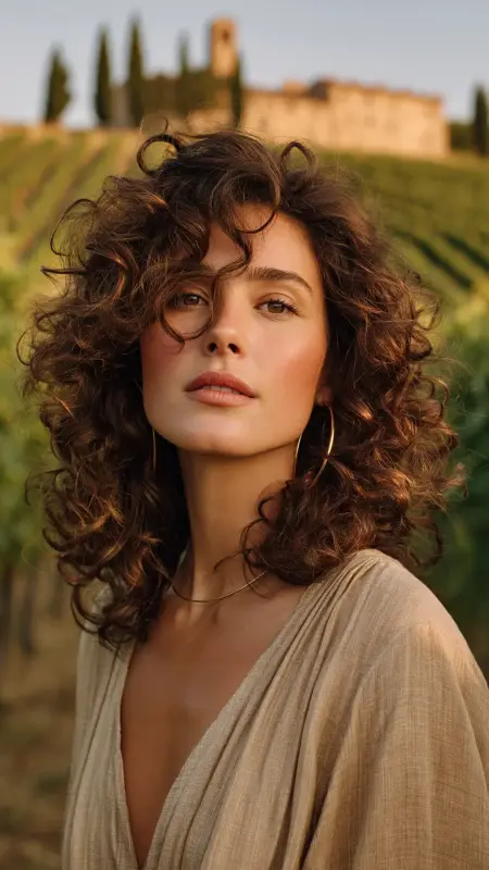 Espresso Root Melt - Soft Barrel Curls - Old money hair color
