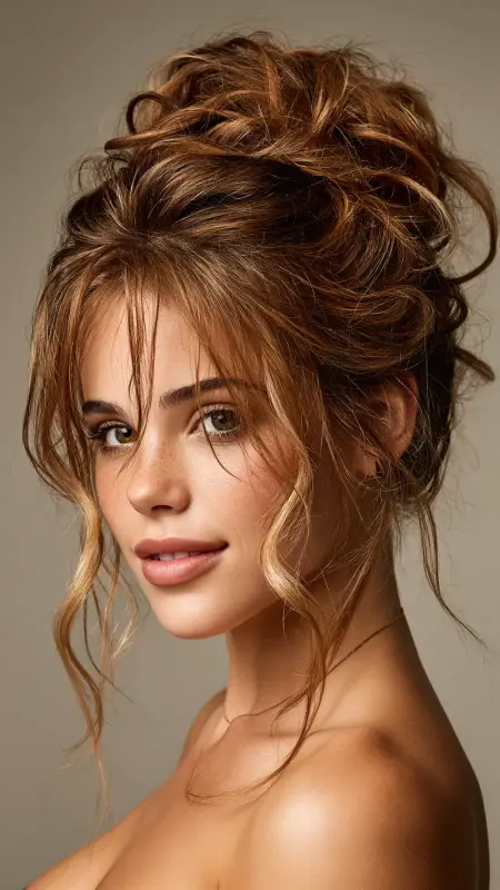 Face-Framing Tendrils with Updo - Y2k haircuts
