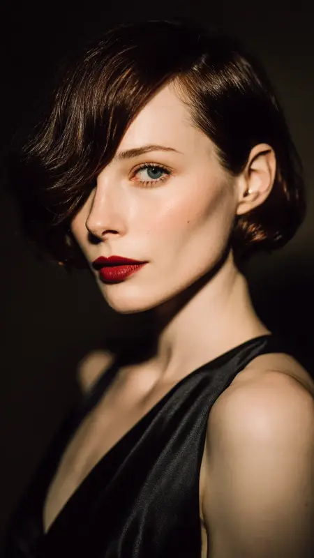 Feathered Bob with Deep Side Part - Feathered Bob Hairstyles