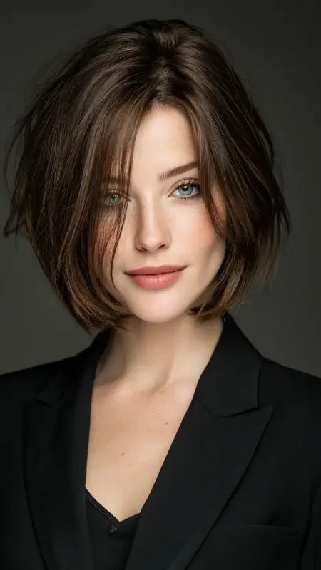 Feathered Bob with Side-Swept Fringe - Feathered Bob Hairstyles