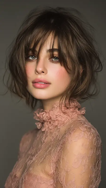 Feathered Bob with Wispy Bangs - Feathered Bob Hairstyles