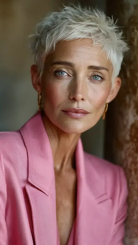 Feathered Crop with Lifted Crown - Hairstyles for women over 70 with thinning hair