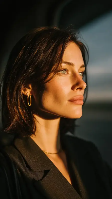 Flat-Ironed Sleek Lob - Airport Hairstyles for Short Hair
