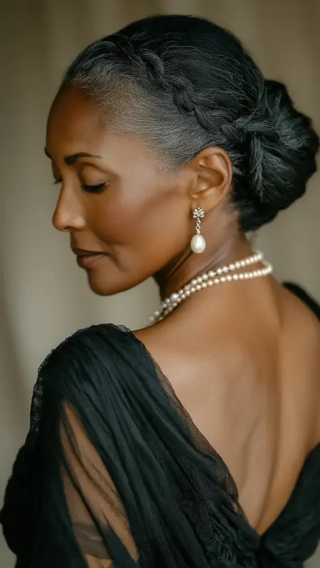 Flat Twists into a Low Chignon - Hairstyles For Black Women Over 50