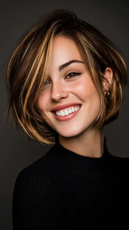 Flipped Bob with Chunky Highlights - Y2k haircuts