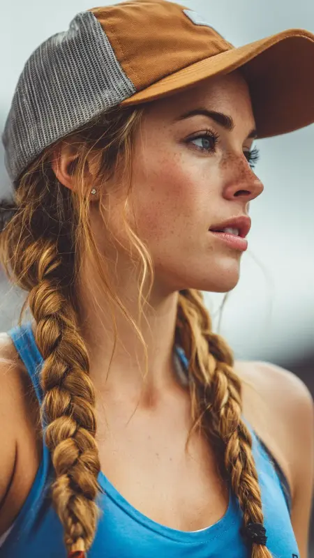 French Braid Trucker Hat - Trucker Hat Hairstyles