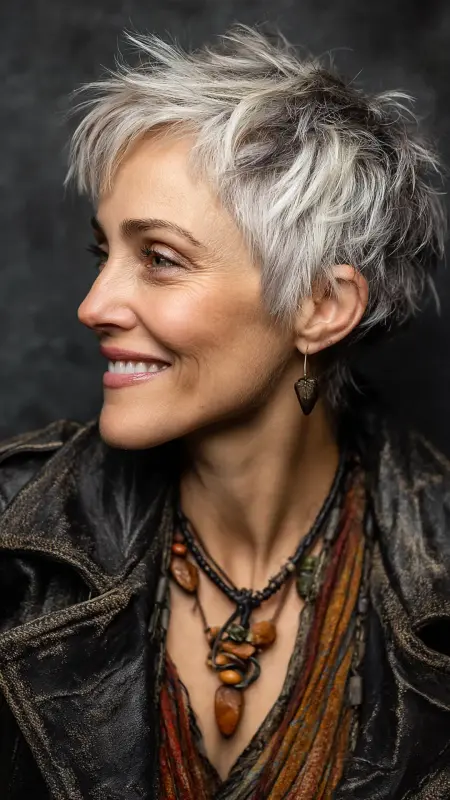 Frosted Tips Pixie - Pixie Cut Hairstyles For Older Women
