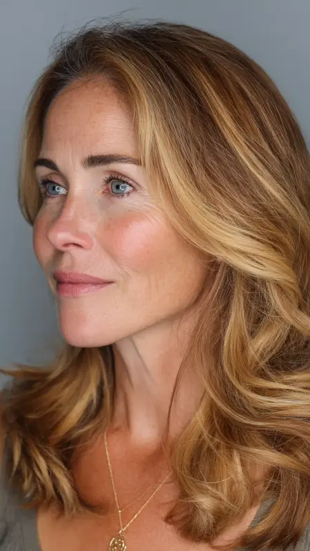 Golden Honey Balayage - Hair color ideas for women over 50