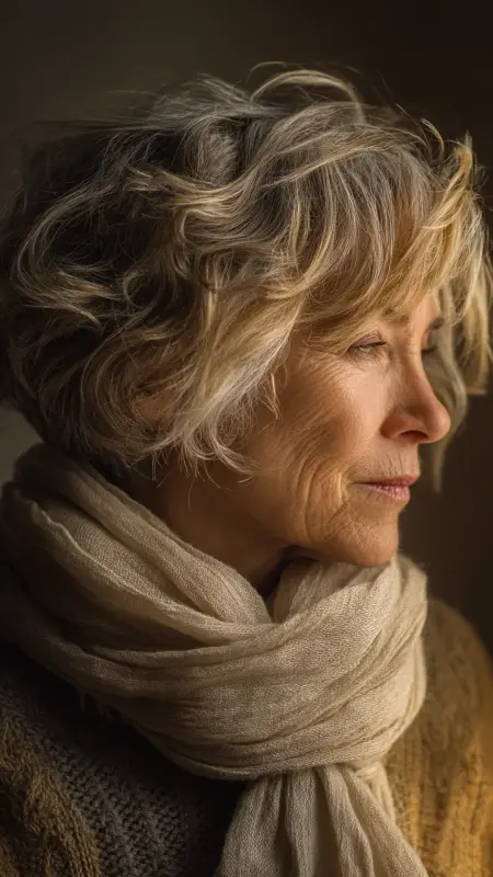Golden Honey Highlights on Natural Gray - hair color ideas for women over 70