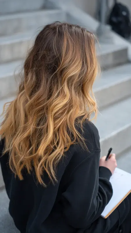 Golden Toasted Ombre on Mid-Length Hair - Hair color ideas for school