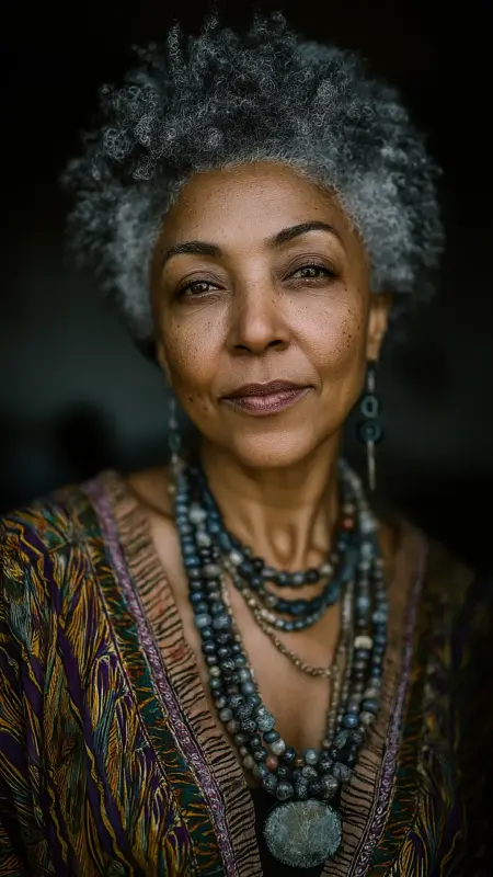 Gray TWA Teeny Weeny Afro - Hairstyles For Black Women Over 50