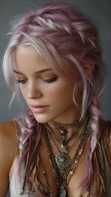 Mystical Pastel Tresses: The Grunge Goddess Look - Grunge Hairstyles