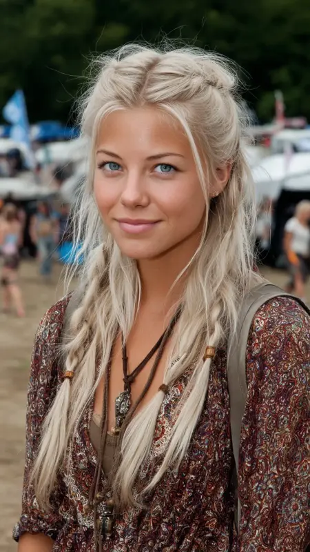 Enchanting Platinum Twists: The Boho-Grunge Goddess Look - Grunge Hairstyles