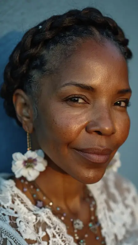 Halo Braid - Hairstyles For Black Women Over 50