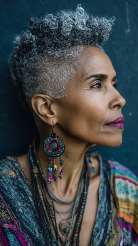 High Top Natural Fade - Short Haircuts For Black Women Over 50