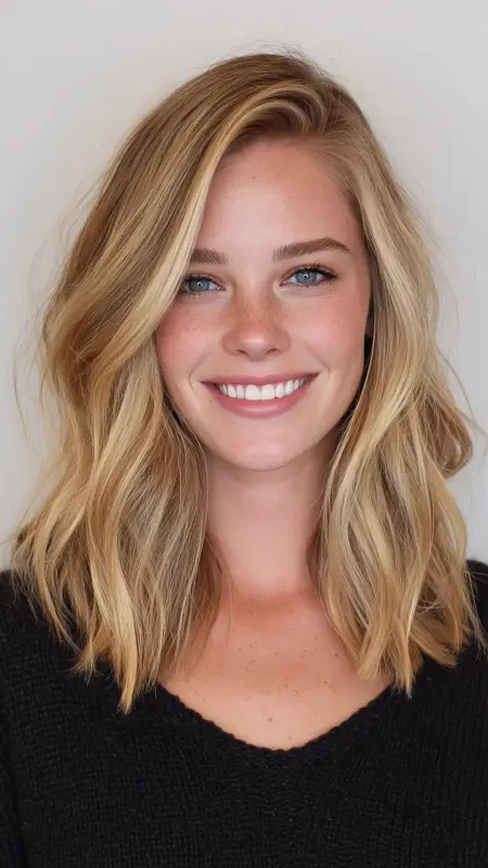 Honey Blonde Lob - Low maintenance hair color