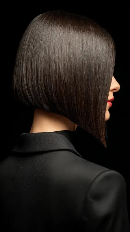 Inverted Asymmetrical Bob with Sleek Finish - Medium asymmetrical hairstyles