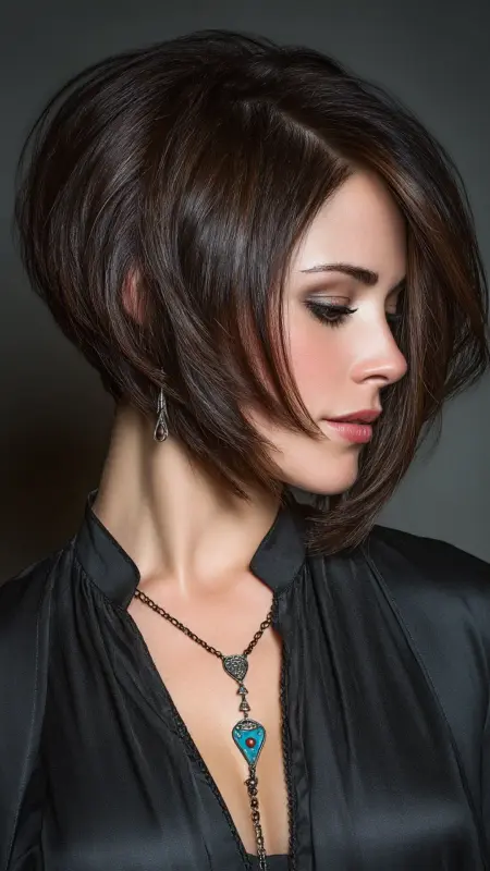 Inverted Stacked Bob with Long Front - Stacked Bob Haircut For Fine Hair