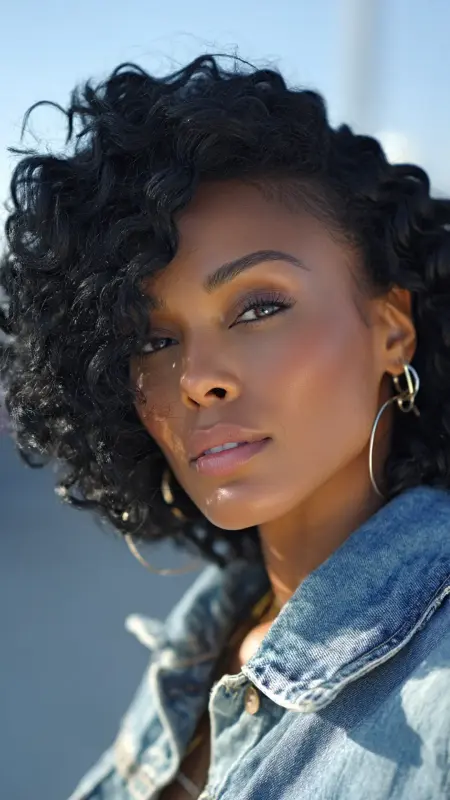Layered Bob with Crochet Curls - short crochet hairstyles