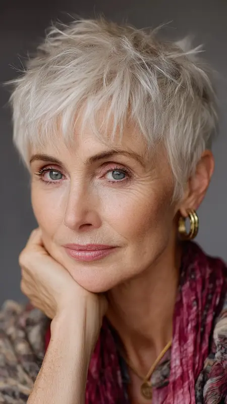 Layered Crop Pixie - Pixie hairstyles for older women over 60