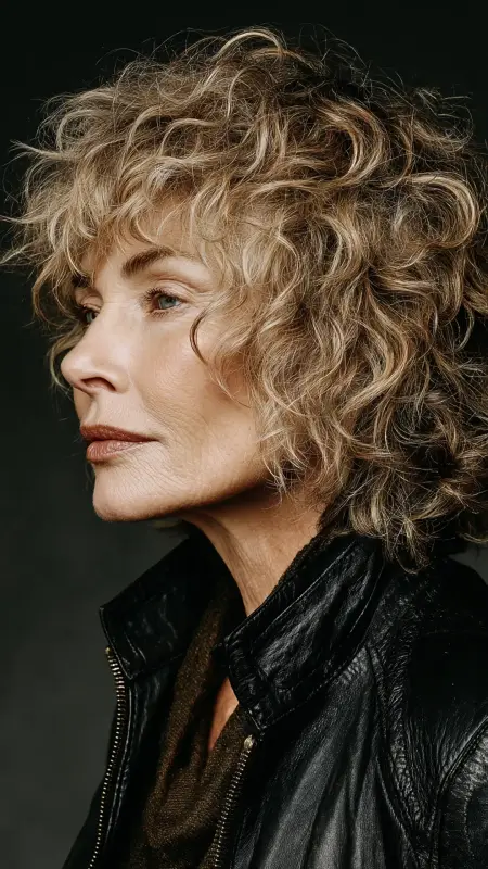 Layered Curly Shag - Hairstyles For Women Over 60 With Curly Hair