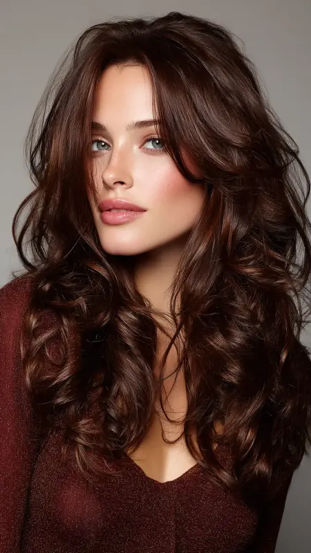Layered Long Hair with Loose Curls - Long Haircuts For Women Over 40