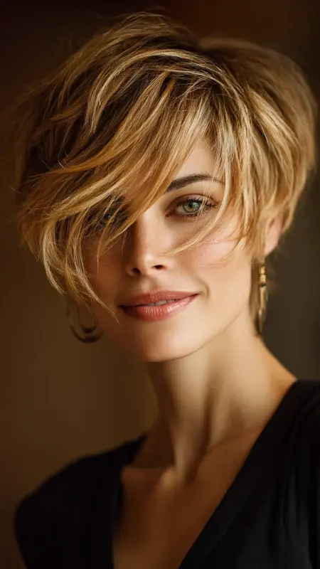 Layered Pixie with Crown Volume - Pixie Haircuts For Fine Hair