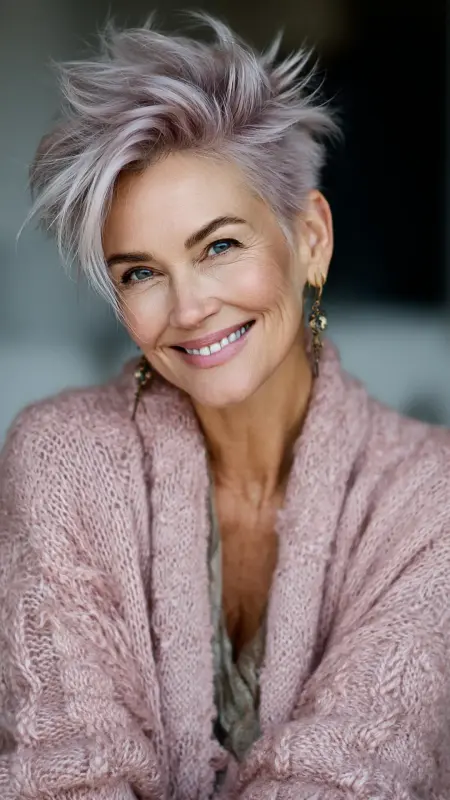 Layered Pixie with Crown Volume - pixie haircuts for women over 60