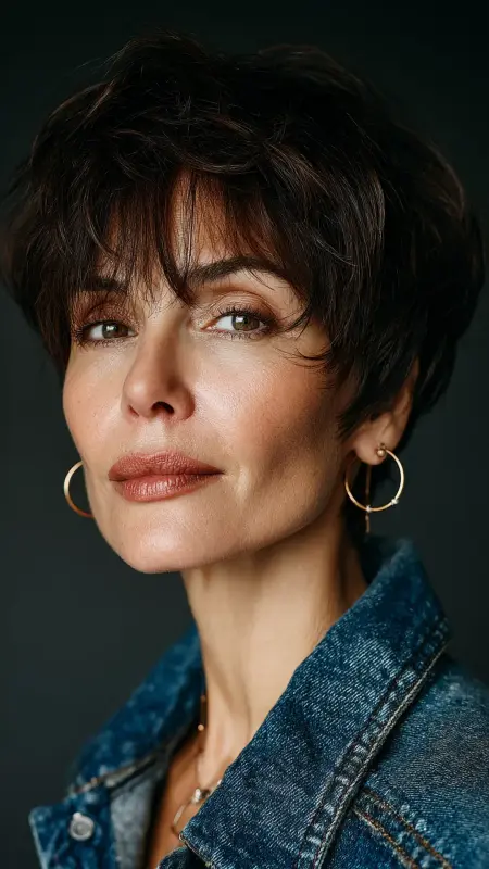 Layered Pixie with Side Bangs - Haircuts For Women Over 50 With Fine Hair