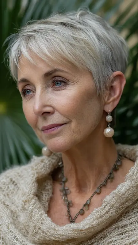Layered Pixie with Tapered Nape - Short pixie hairstyles for older women