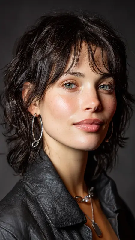 Layered Shag With Curtain Bangs - Coarse Hairstyles For Women