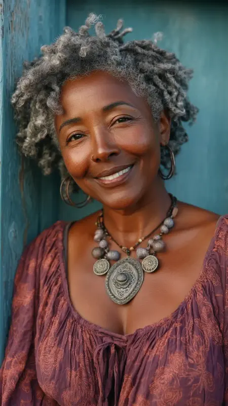Layered Shoulder-Length Curls - Hairstyles For Black Women Over 50