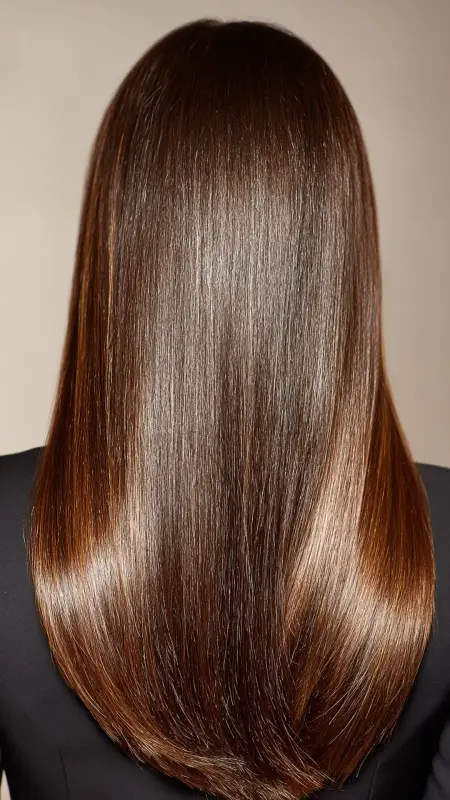 Long Blunt Cut with Sleek Finish - Long Haircuts For Women Over 40