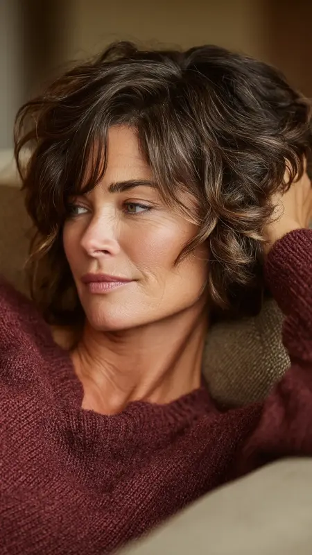 Loose Curled Ends with Side Layers - Shoulder Length Hairstyles For Women Over 60