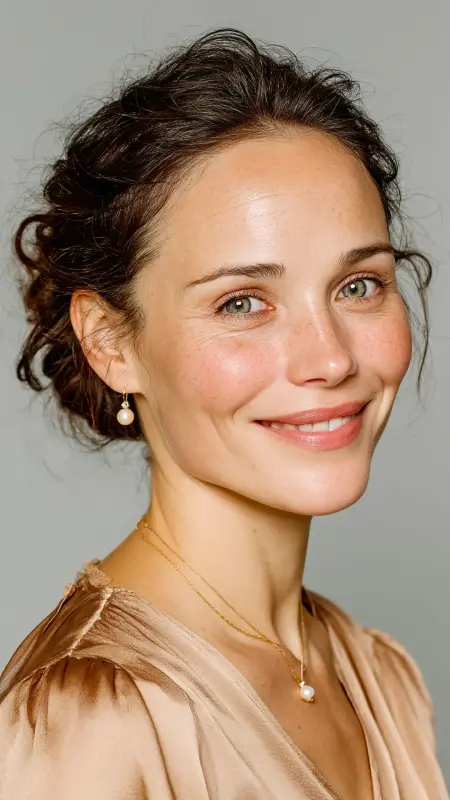 Loose Low Bun With Face-Framing Strands - Coarse Hairstyles For Women