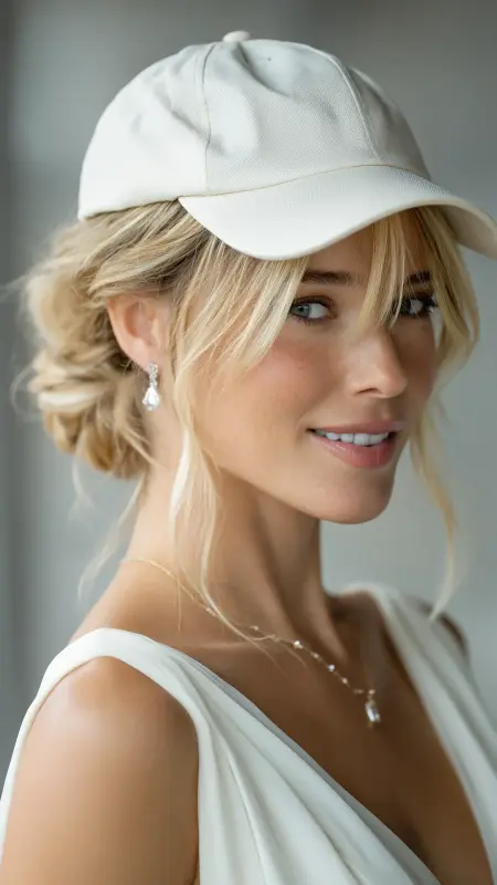 Low Loose Bun Trucker Hat - Trucker Hat Hairstyles