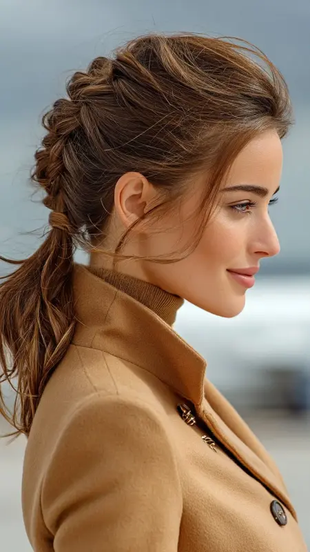 Low Twisted Ponytail - Cute Airport Hairstyles