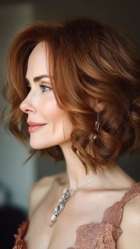 Medium-Length Bob with Soft Curls - Hairstyles For Women Over 50 With Thinning Hair