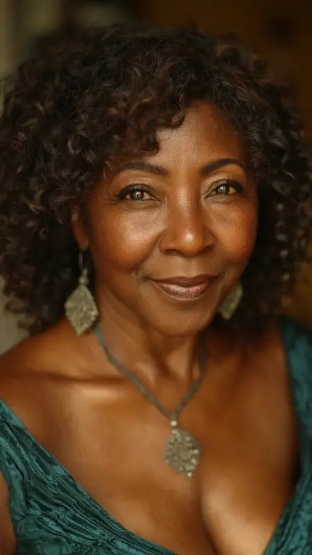 Medium-Length Relaxed Curls - Hairstyles For Black Women Over 50