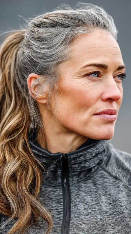 Medium-Length Sleek Ponytail - medium length hair for women over 50
