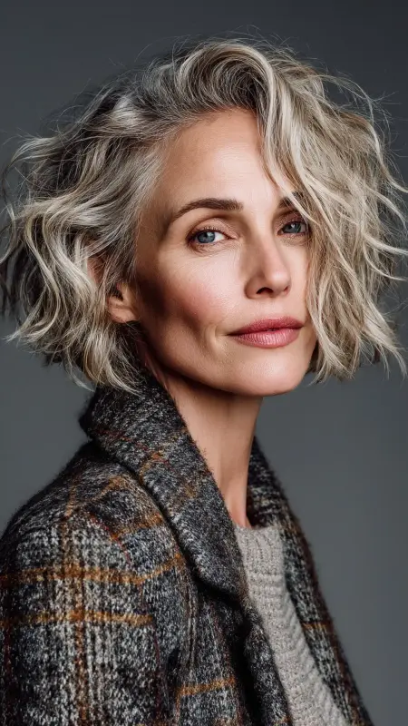 Medium-Length Textured Bob with Root Lift - medium length hair for women over 50