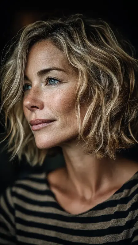Messy Bob with Choppy Layers - bob hair styles for women over 50