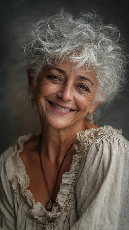 Messy Crop with Tousled Texture - Hairstyles for women over 70 with thinning hair